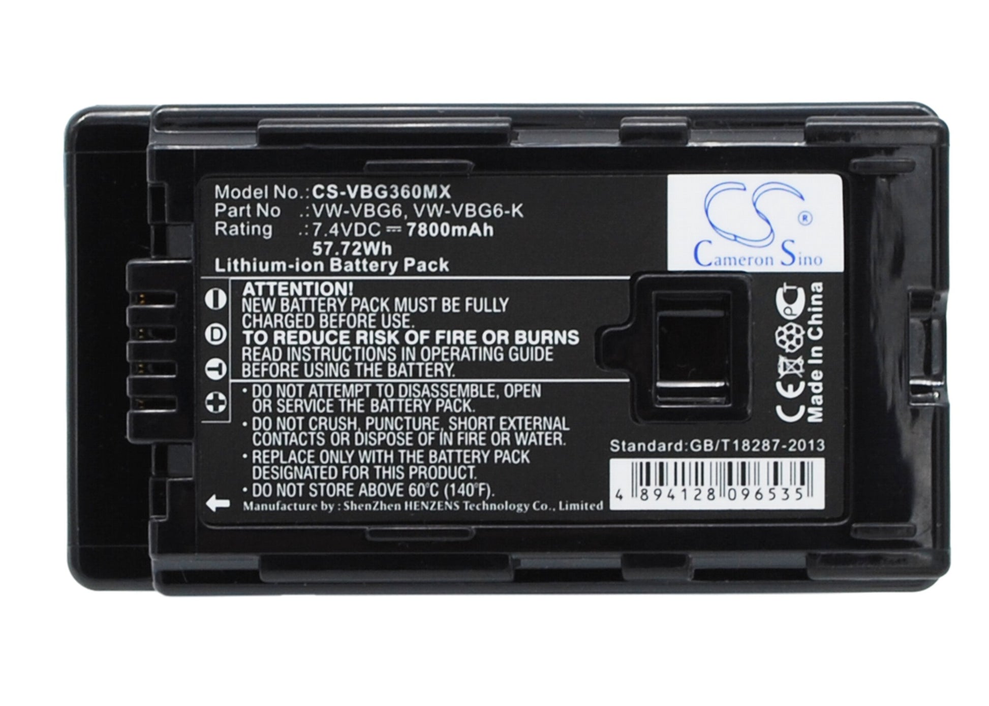 7.4V 7800mAh/57.72Wh Li-ion Camera Battery for Panasonic