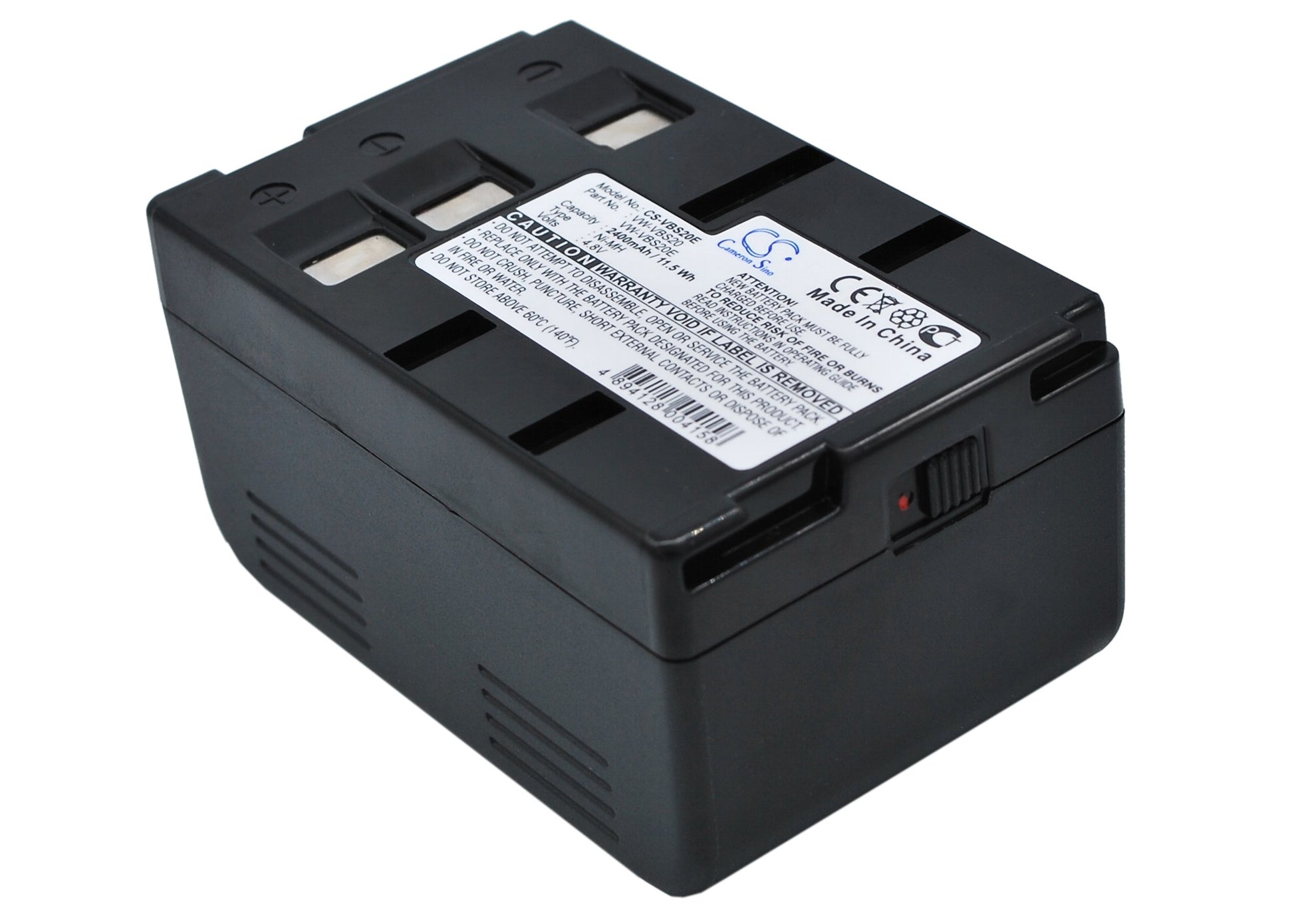 4.8V 2400mAh/11.52Wh Ni-MH Camera Battery for Panasonic
