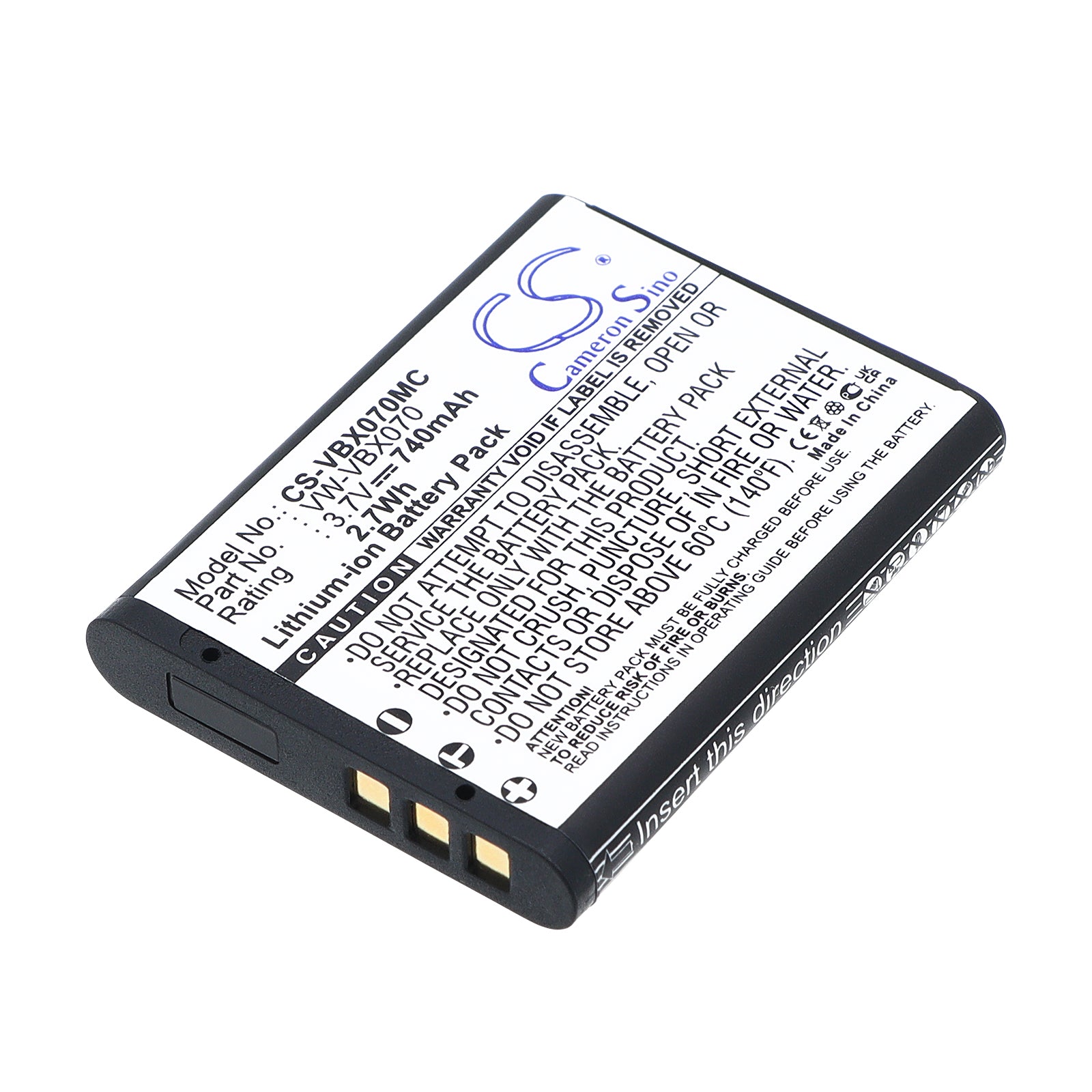 3.7V 740mAh/2.7Wh Li-ion Camera Battery for Panasonic
