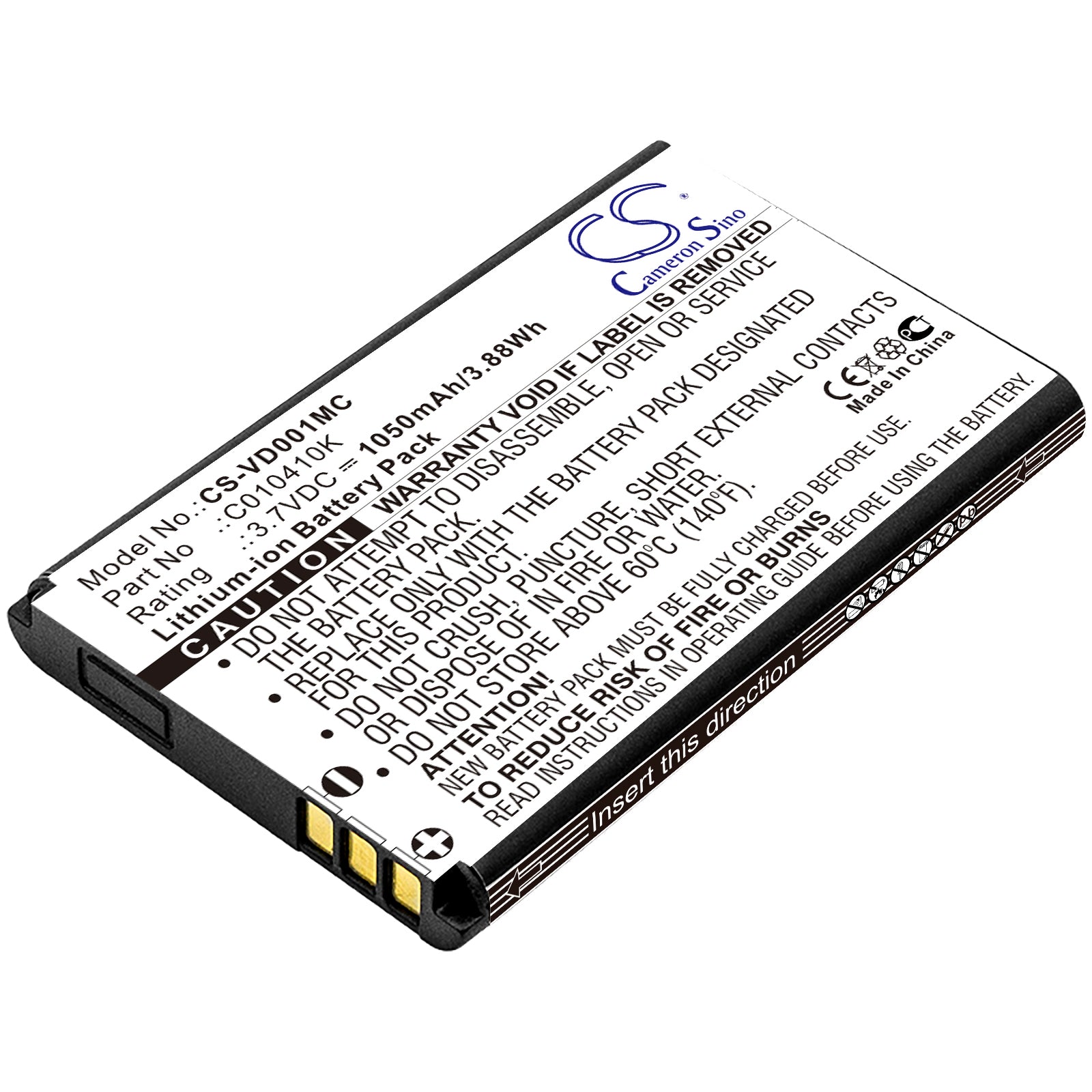 3.7V 1050mAh/3.89Wh Li-ion Camera Battery for Aiptek