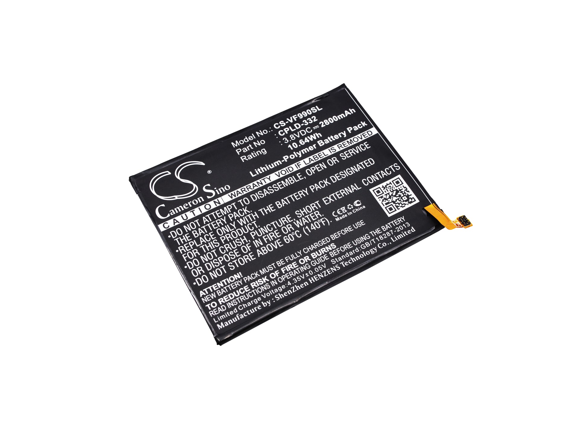 3.8V 2800mAh/10.64Wh Li-Polymer Mobile/SmartPhone Battery for Vodafone