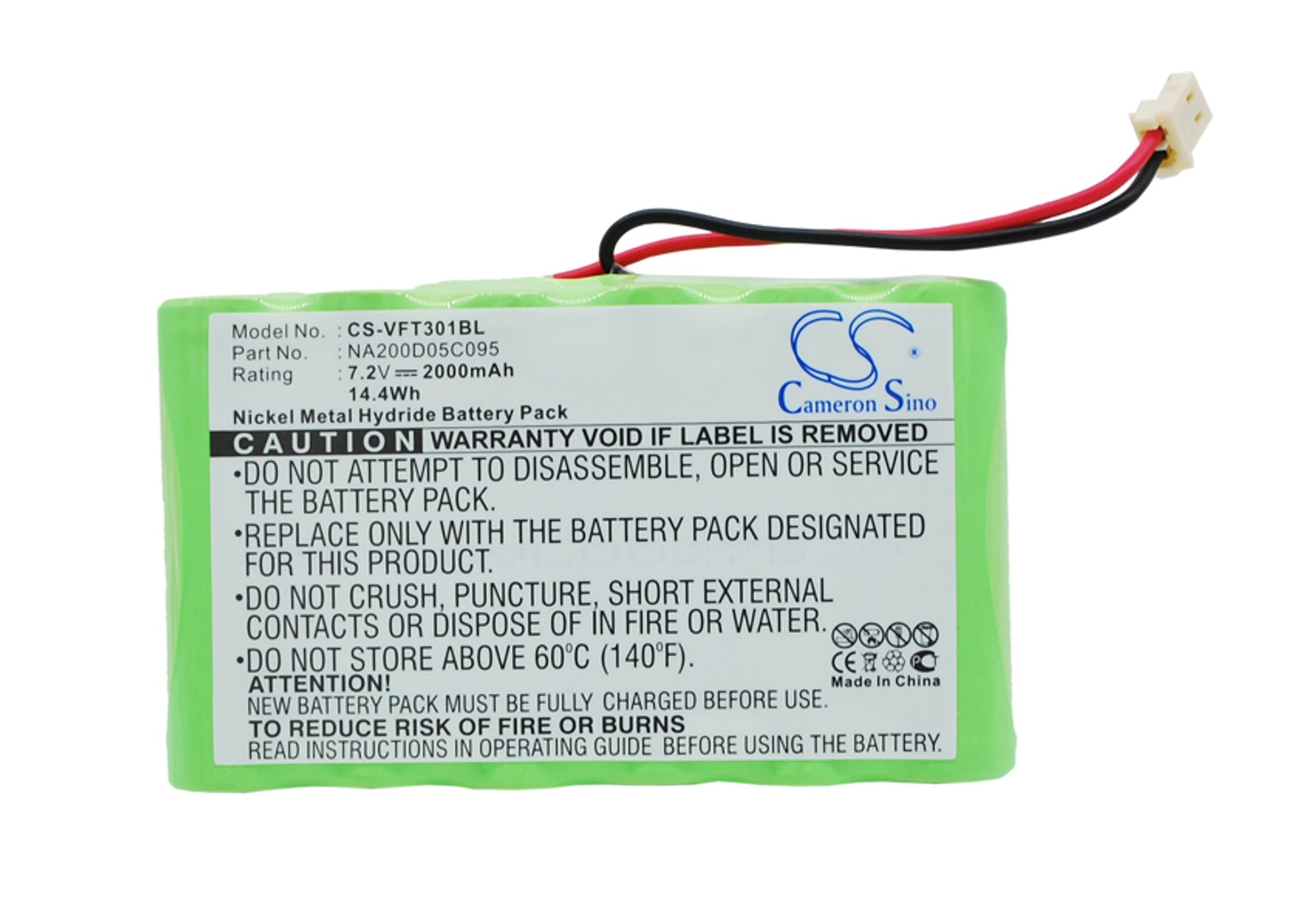 7.2V 2000mAh Ni-MH Payment Terminal Battery for Verifone