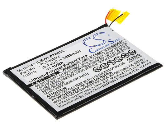 3.7V 3000mAh/11.10Wh Li-Polymer Tablet Battery for Visual Land
