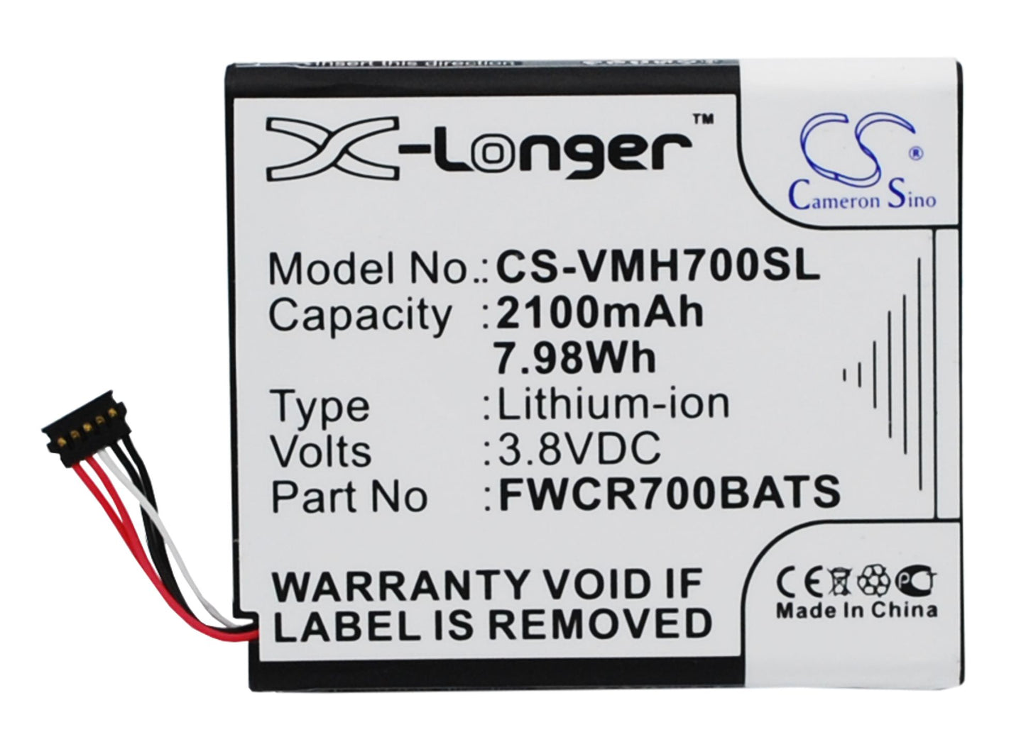 3.8V 2100mAh/7.98Wh Li-ion Hotspot Battery for Verizon
