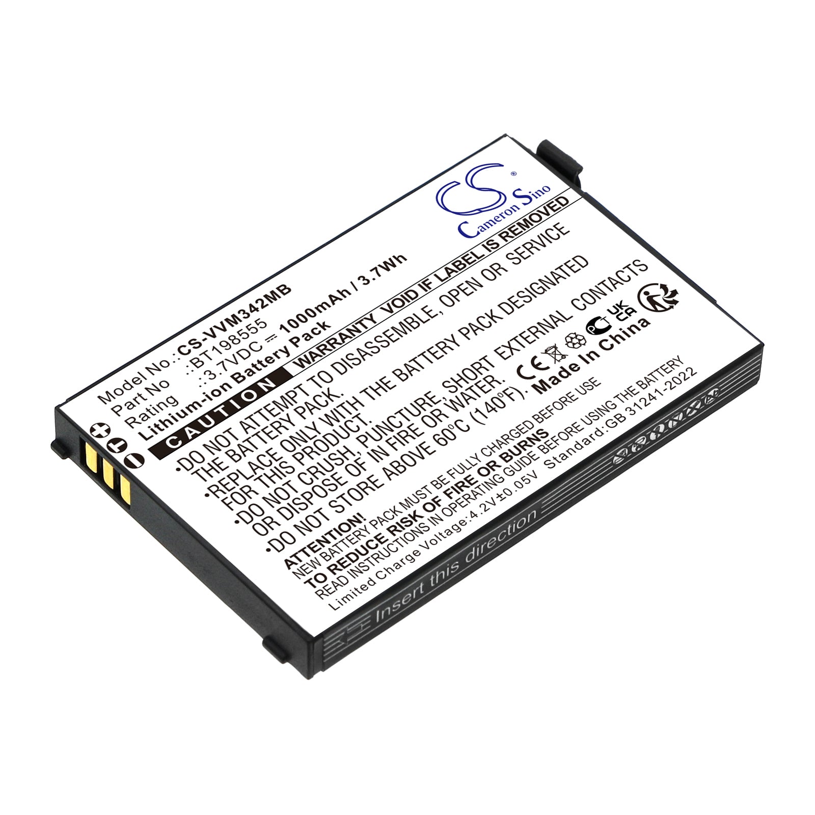 CS-VVM342MB Replacement Battery – Compatible with VM342, VM342-2