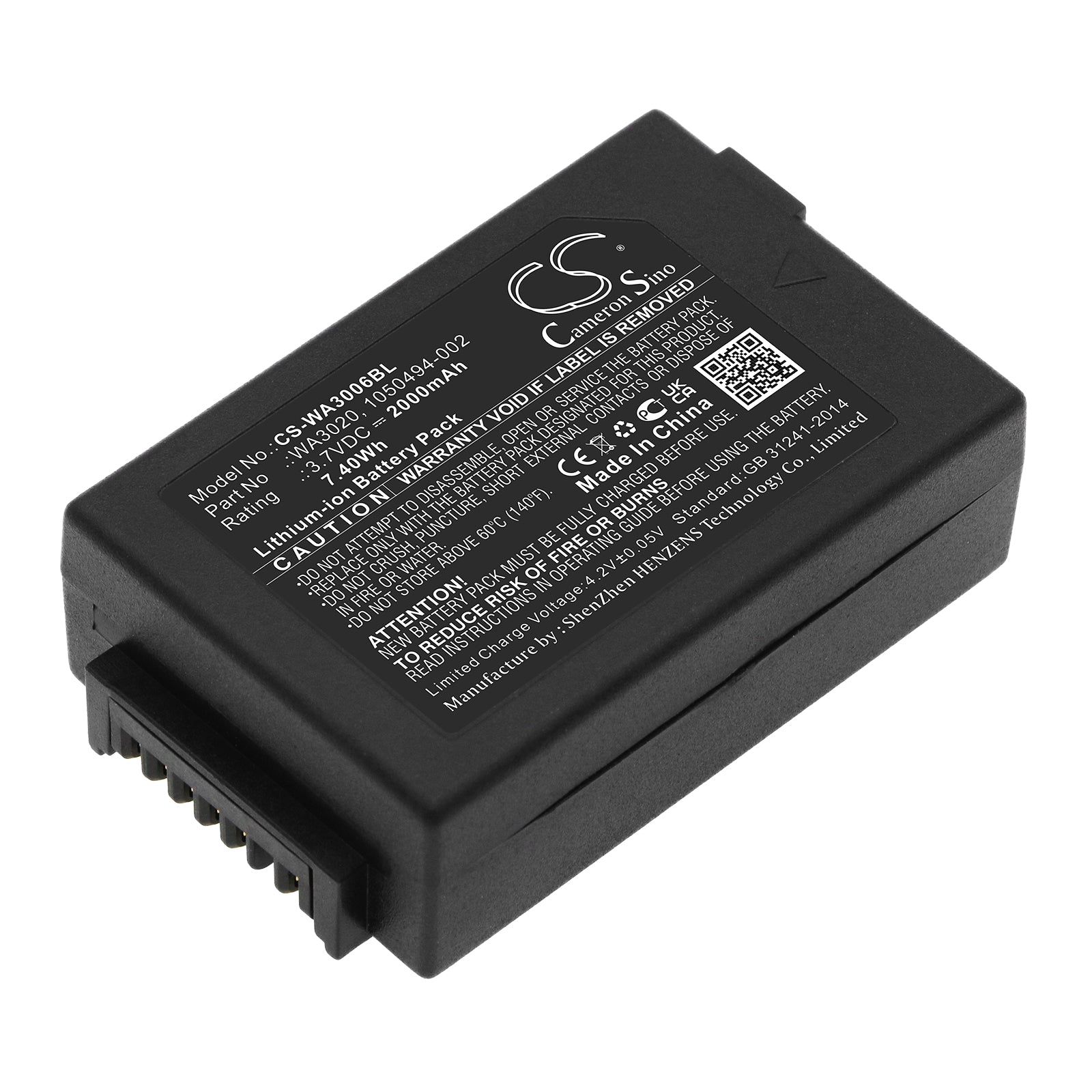 3.7V 2000mAh/7.40Wh Li-ion Barcode/Scanner Battery for TEKLOGIX