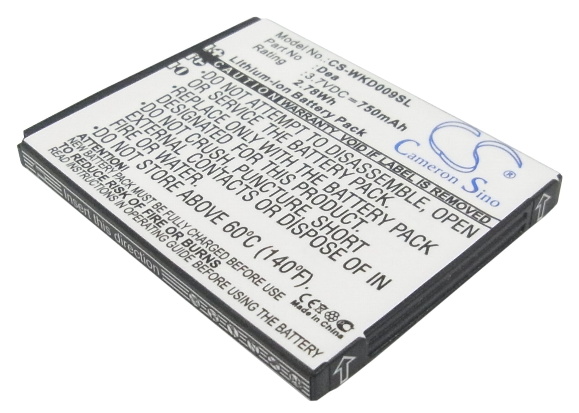 3.7V 750mAh/2.78Wh Li-ion Mobile/SmartPhone Battery for WIKO