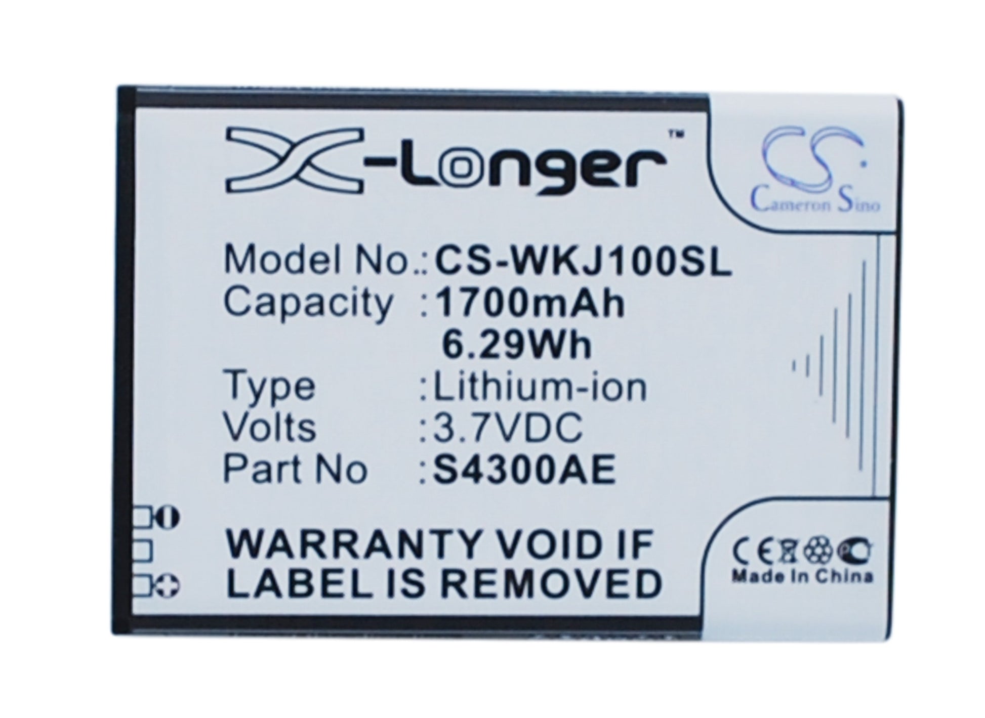 3.7V 1700mAh/6.29Wh Li-ion Mobile/SmartPhone Battery for WIKO
