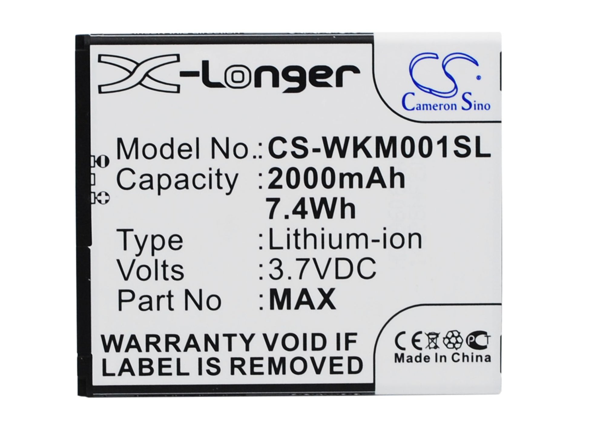 3.7V 2000mAh/7.40Wh Li-ion Mobile/SmartPhone Battery for Explay