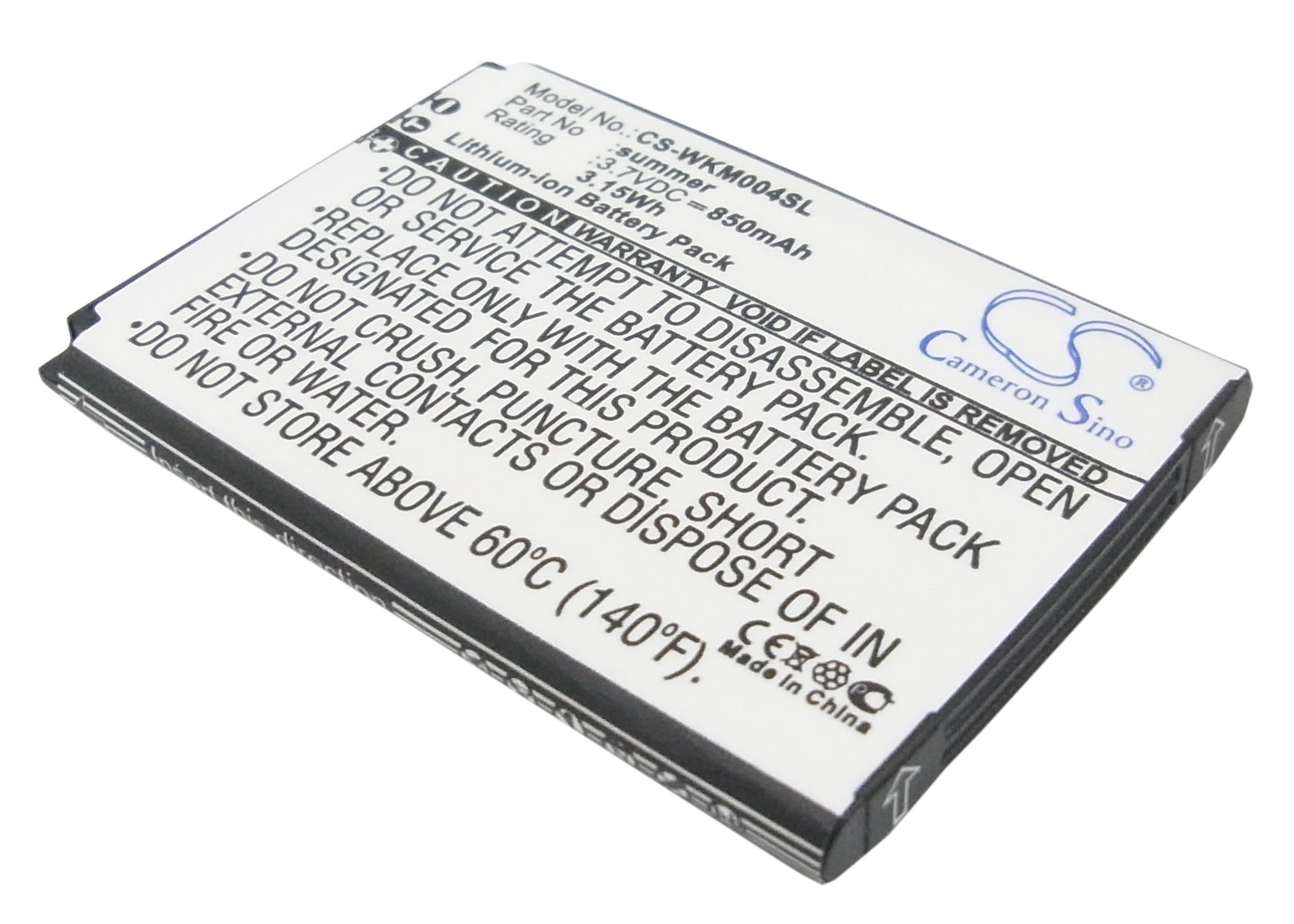 3.7V 850mAh/3.15Wh Li-ion Mobile/SmartPhone Battery for WIKO