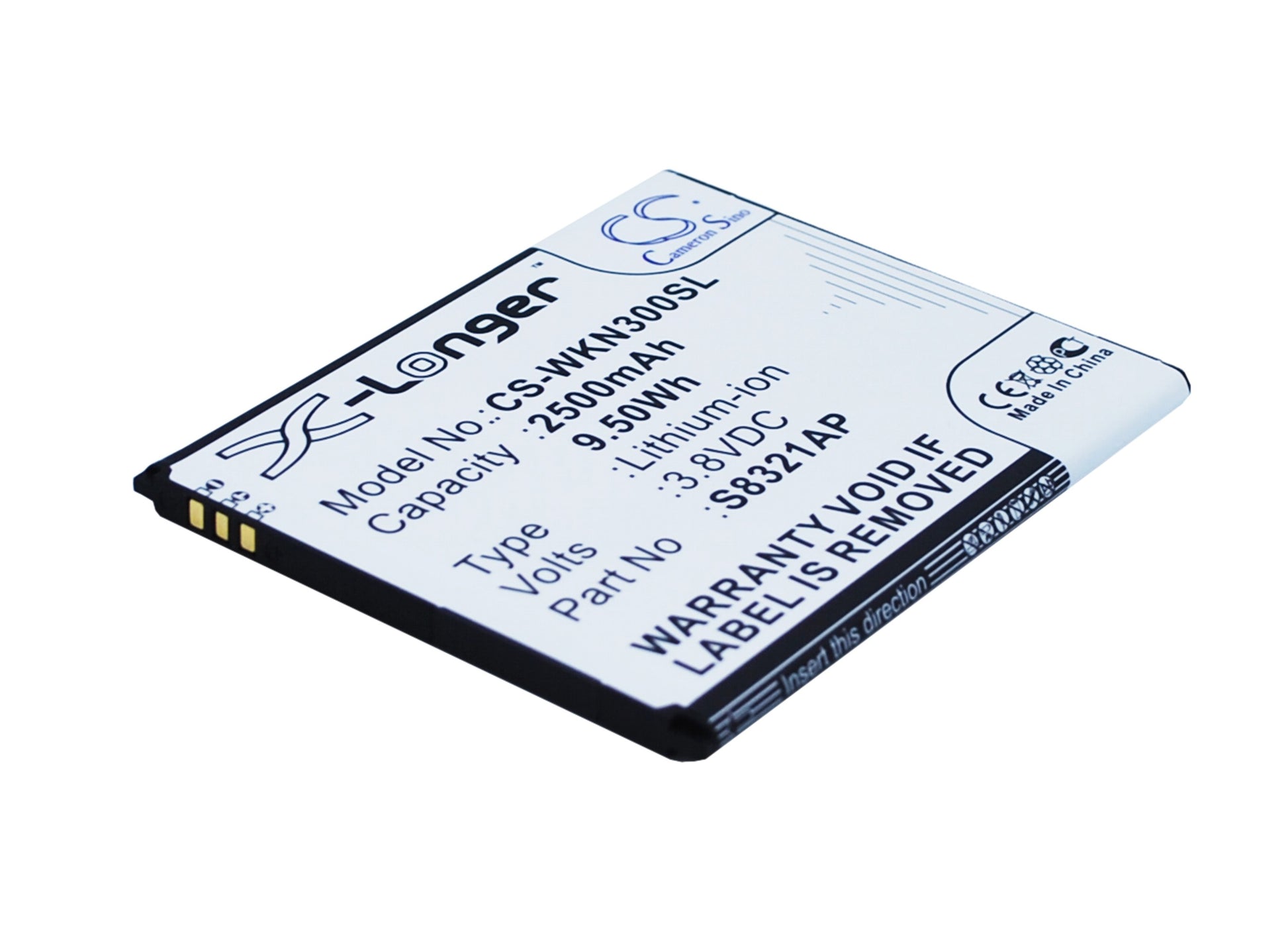 3.8V 2500mAh/9.50Wh Li-ion Mobile/SmartPhone Battery for WIKO