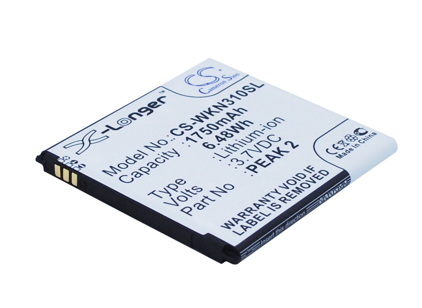 3.7V 1750mAh/6.48Wh Li-ion Mobile/SmartPhone Battery for WIKO