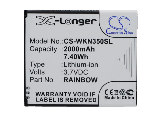 3.7V 2000mAh/7.40Wh Li-ion Mobile/SmartPhone Battery for WIKO