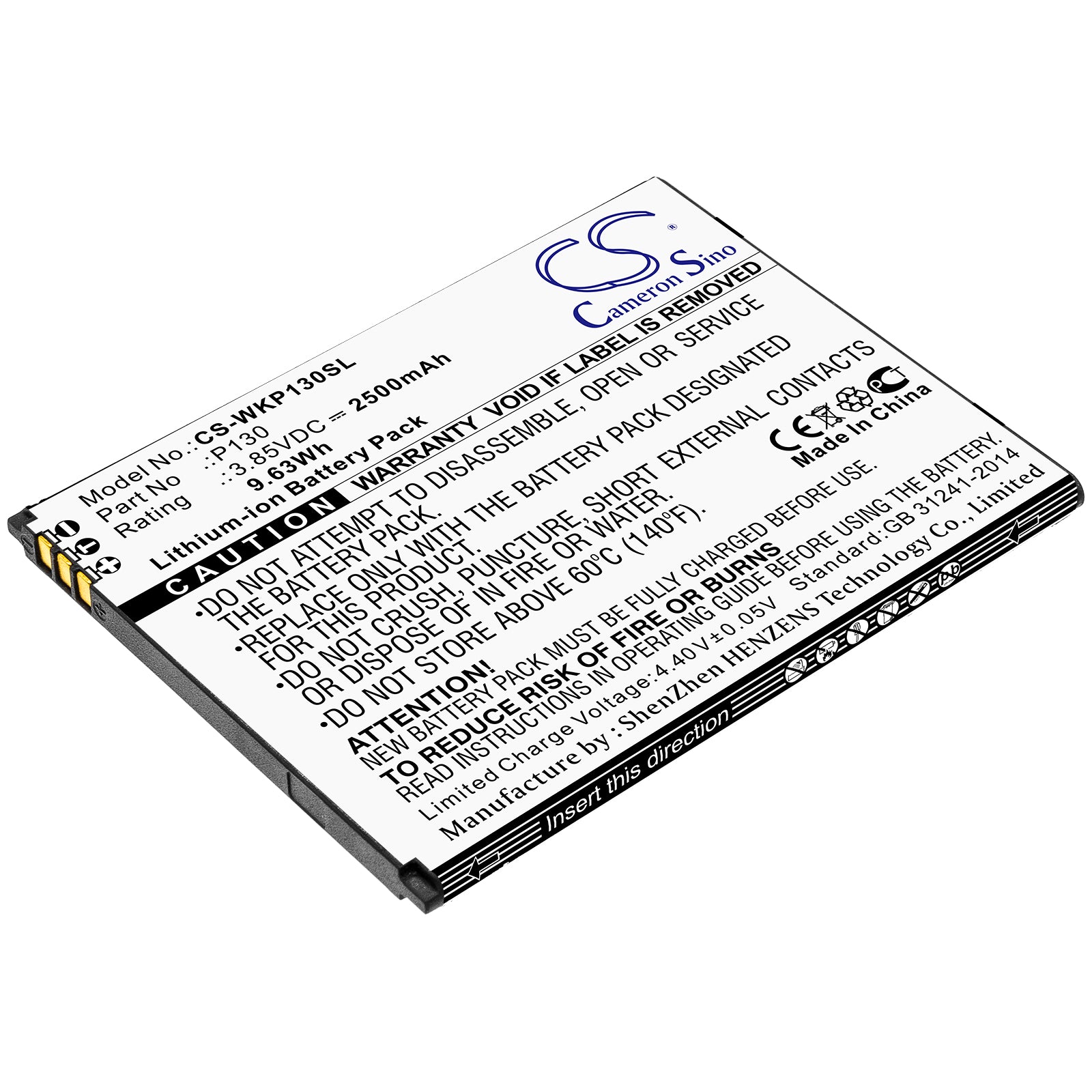 CS-WKP130SL Replacement Battery – Compatible with P130, View Go