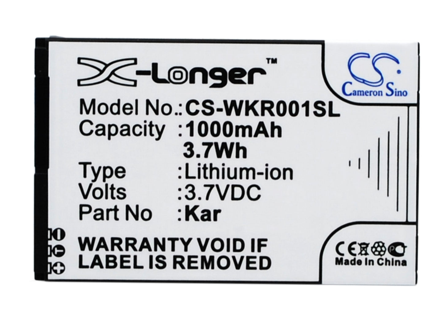 3.7V 1000mAh/3.70Wh Li-ion Mobile/SmartPhone Battery for WIKO