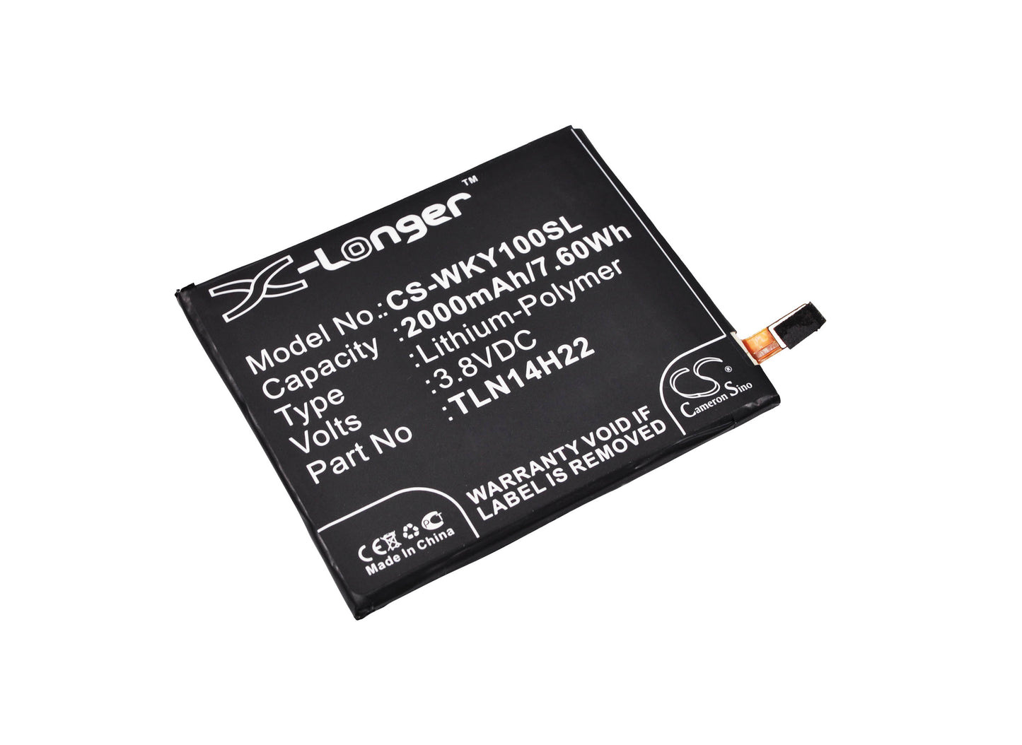 3.8V 2000mAh/7.60Wh Li-Polymer Mobile/SmartPhone Battery for WIKO