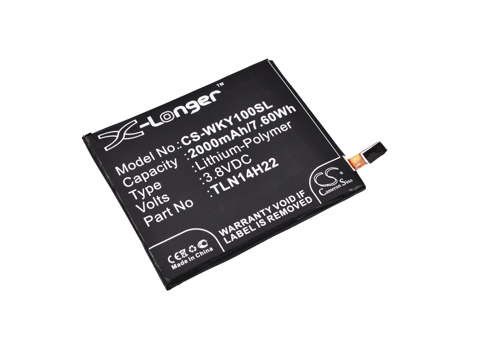 3.8V 2000mAh/7.60Wh Li-Polymer Mobile/SmartPhone Battery for WIKO