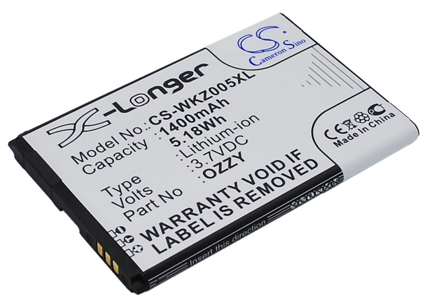 3.7V 1400mAh/5.18Wh Li-ion Mobile/SmartPhone Battery for WIKO