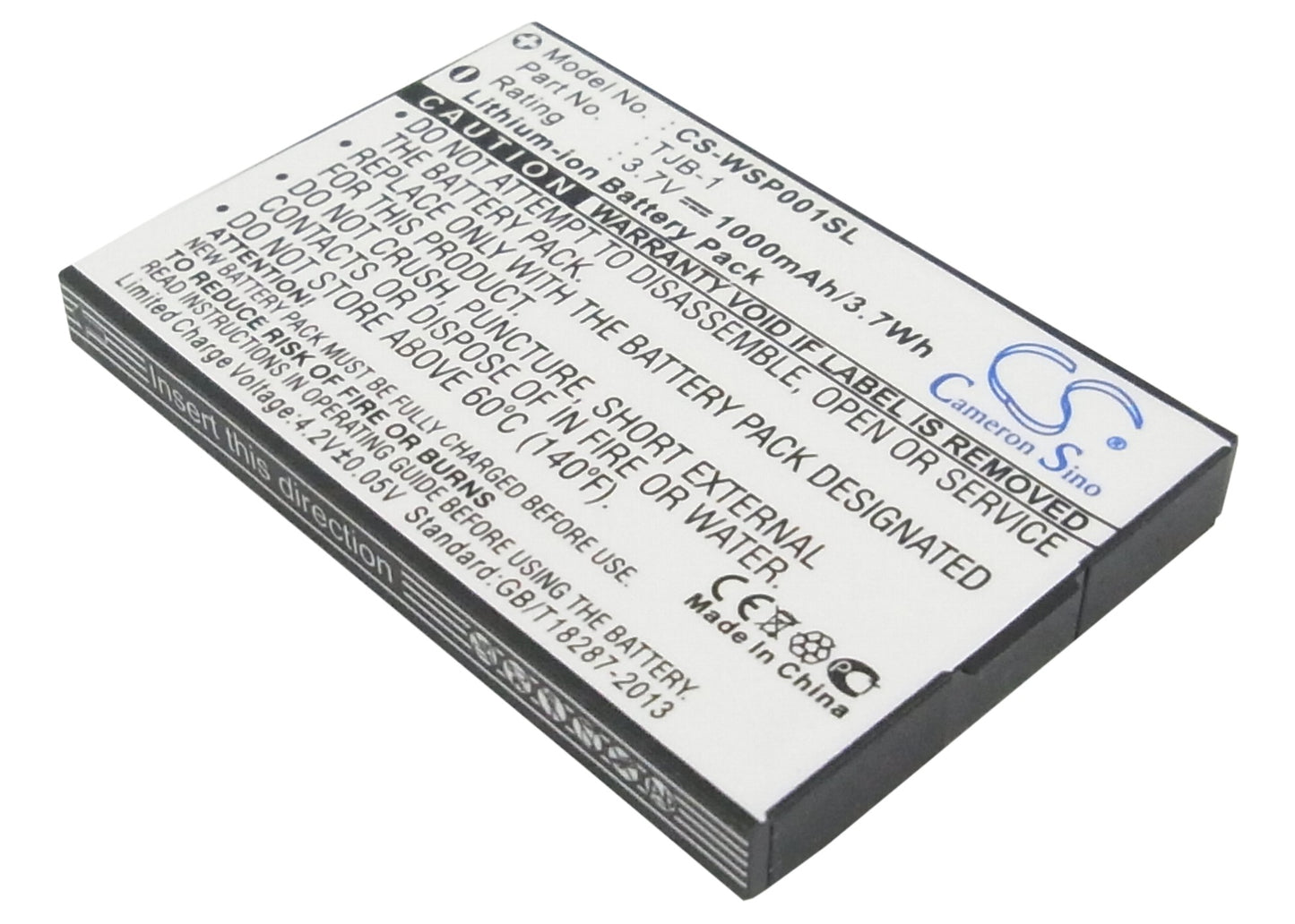 3.7V 1000mAh/3.70Wh Li-ion Mobile/SmartPhone Battery for Binatone