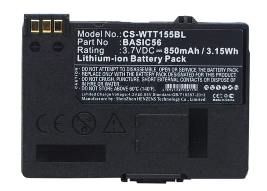 3.7VV 850mAh/3.15Wh Li-ion Payment Terminal Battery for Way Systems