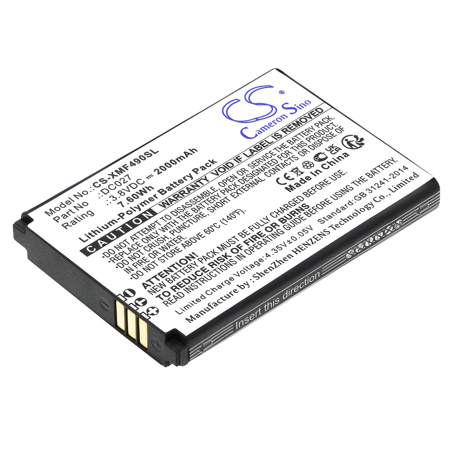 CS-XMF490SL Replacement Battery – Compatible with F490 4G