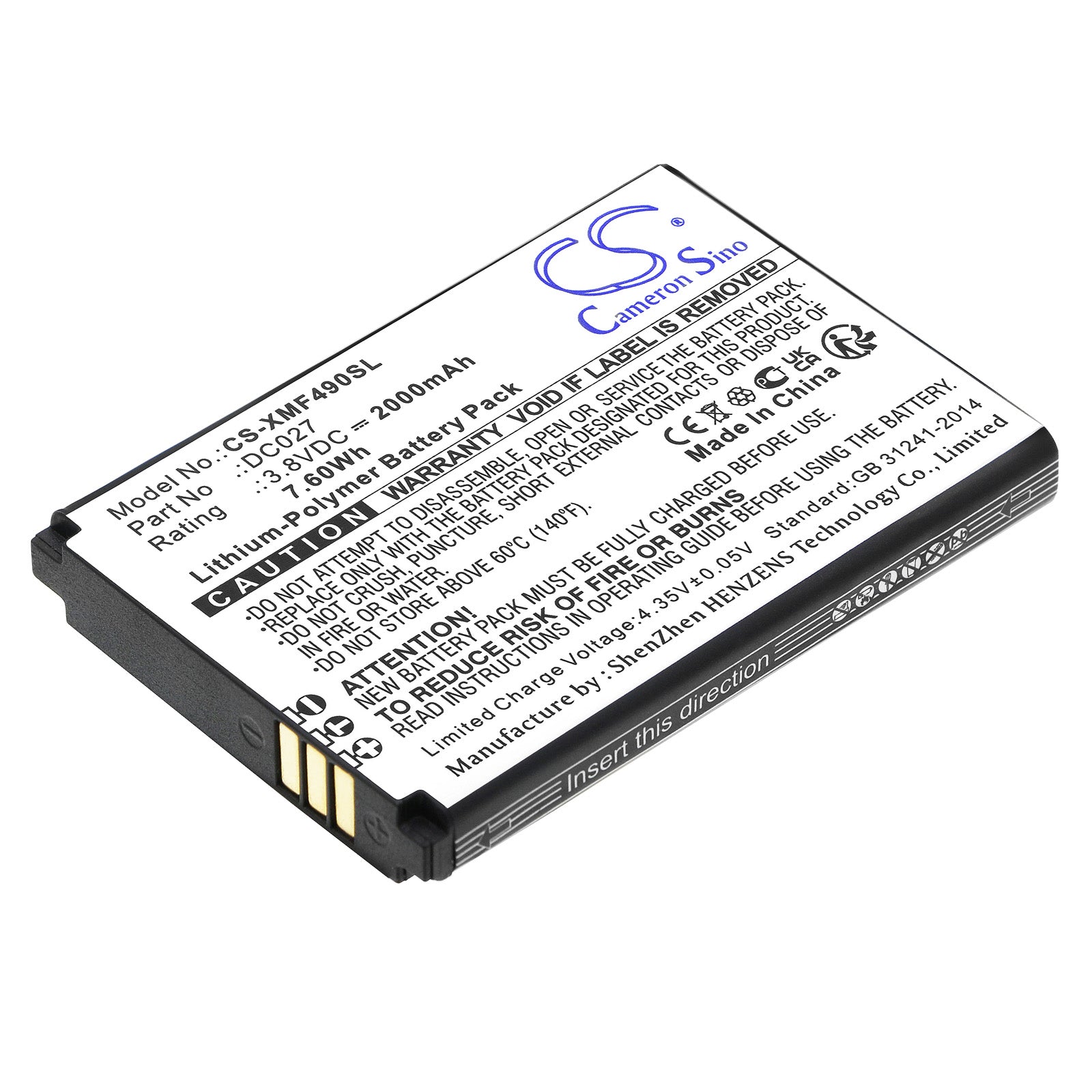 CS-XMF490SL Replacement Battery – Compatible with F490 4G
