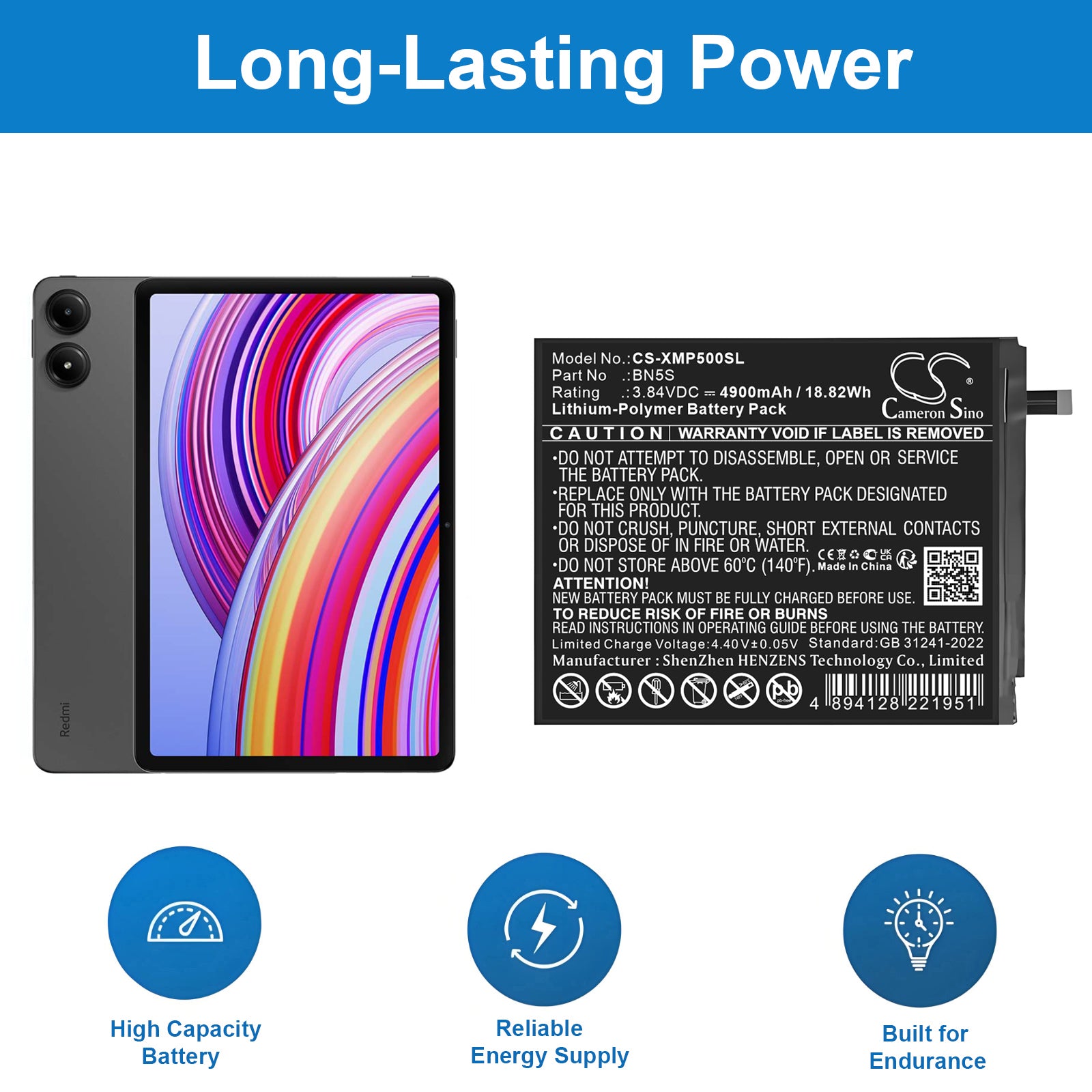 CS-XMP500SL Replacement Battery – Compatible with Pad Pro