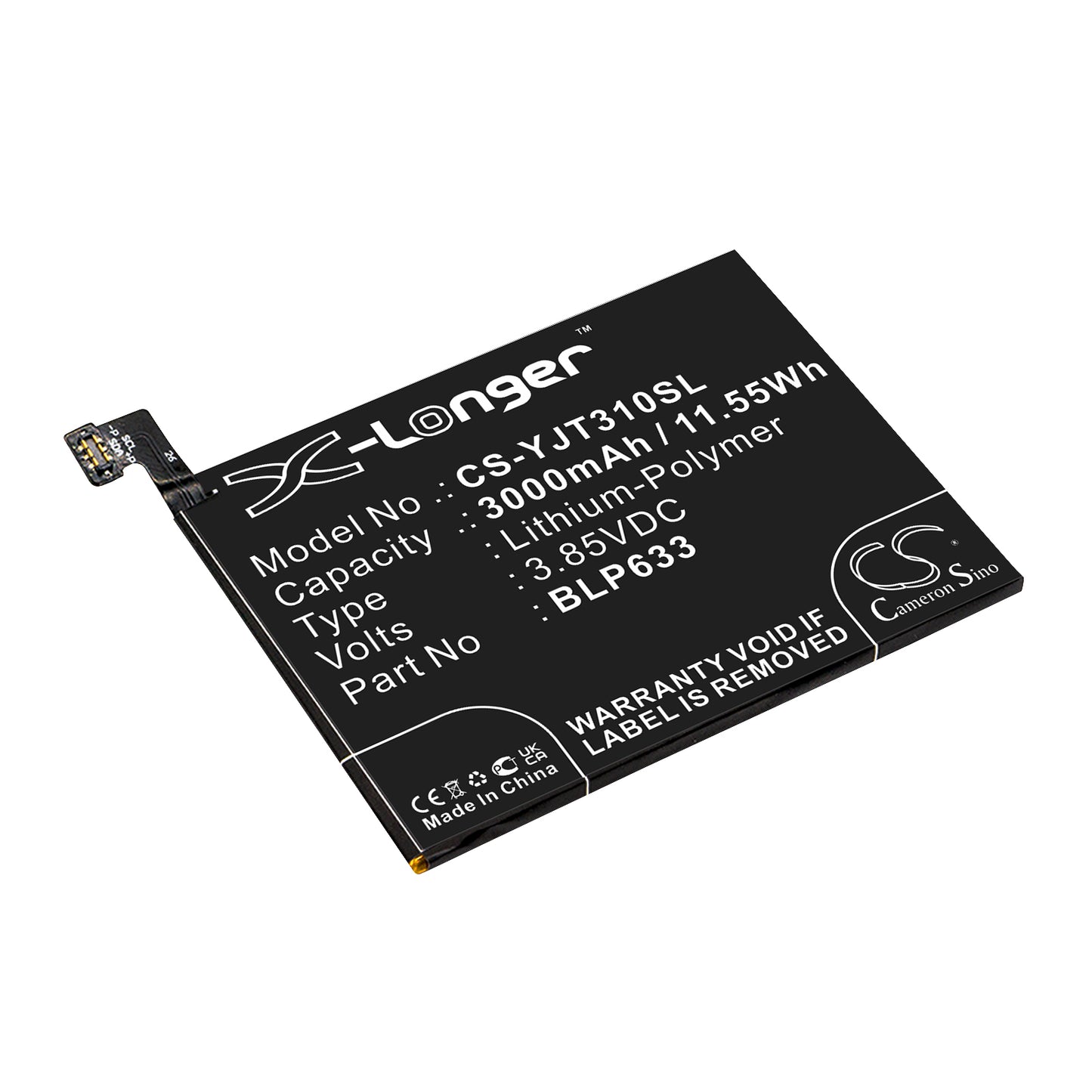 3.85V 3400mAh/13.09Wh Li-Polymer Mobile/SmartPhone Battery for Oneplus
