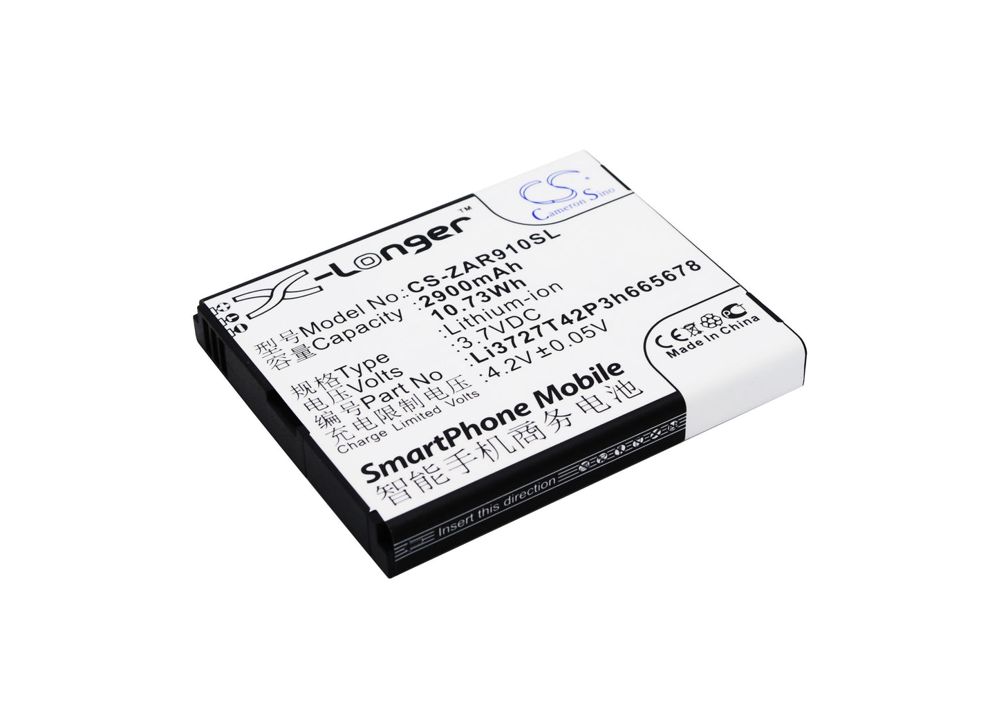 3.7V 2900mAh/10.73Wh Li-ion Hotspot Battery for ZTE