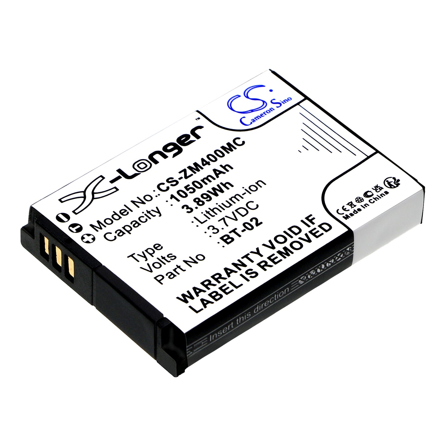 3.7V 1050mAh/3.89Wh Li-ion Camera Battery for ZOOM