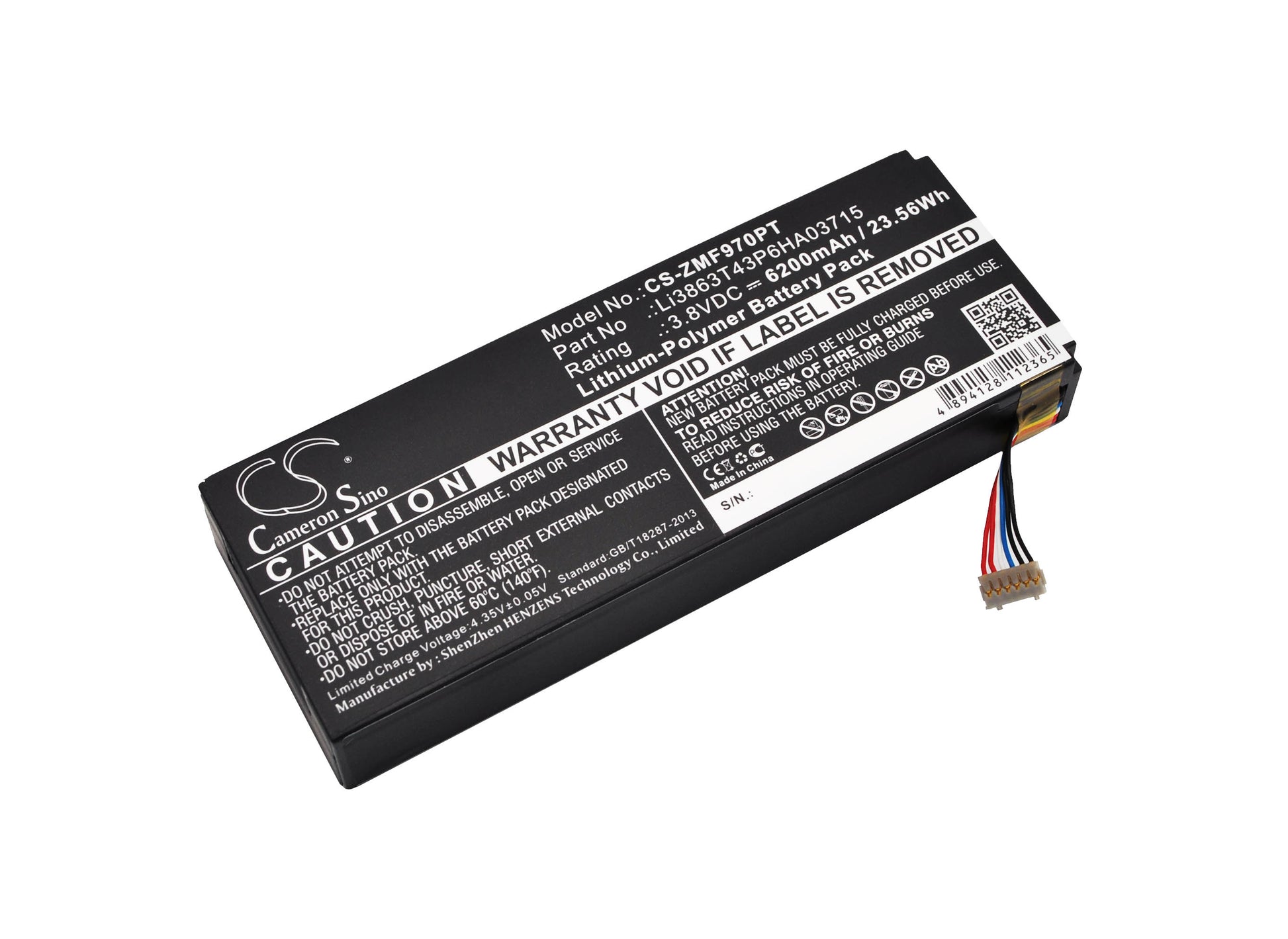 3.8V 6200mAh/23.56Wh Li-Polymer Projector Battery for ZTE