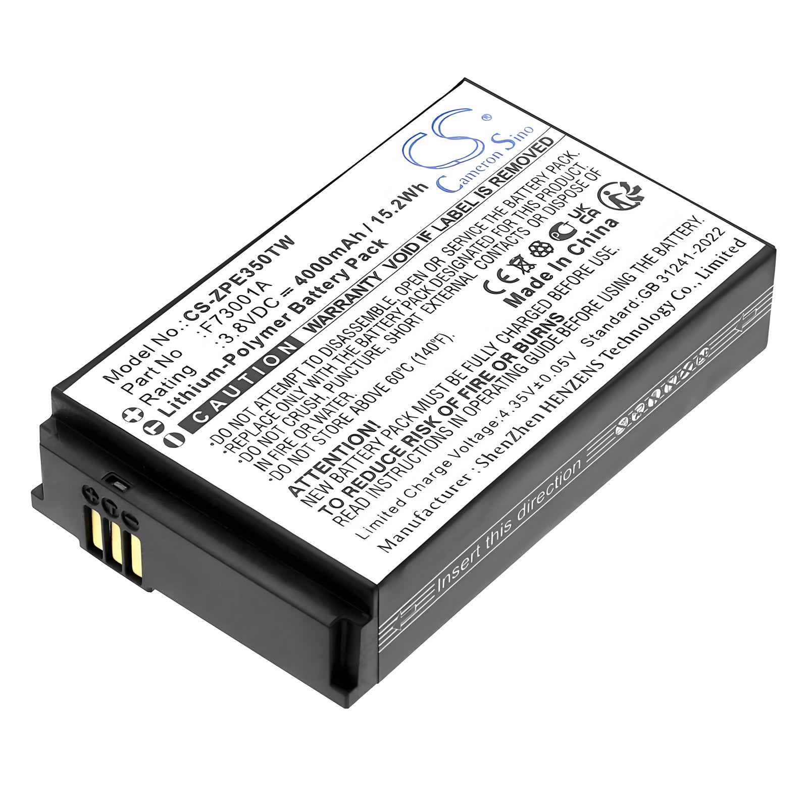 CS-ZPE350TW Replacement Battery – Compatible with E350 EChat POC