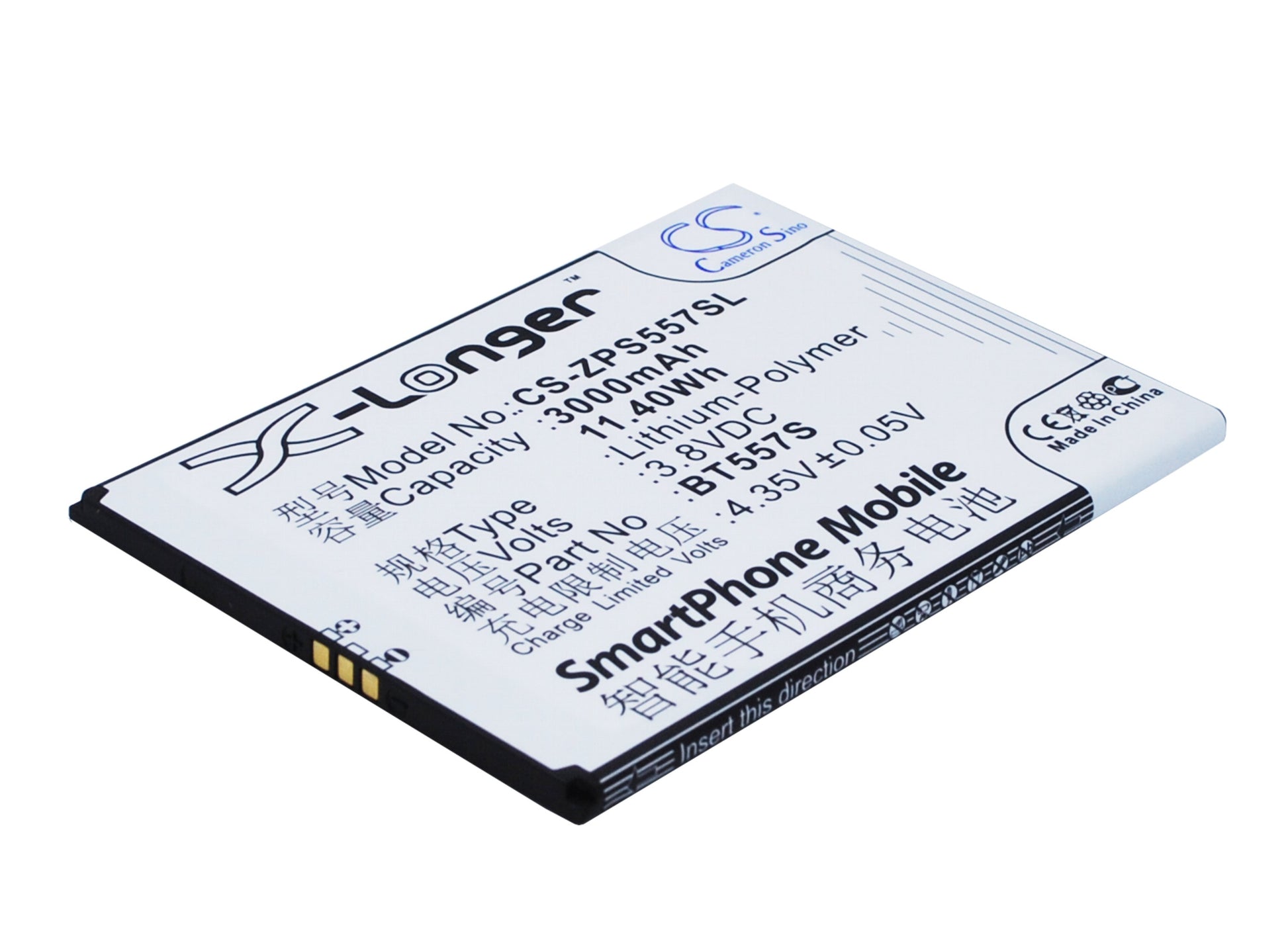 3.8V 3000mAh/11.40Wh Li-Polymer Mobile/SmartPhone Battery for ZOPO