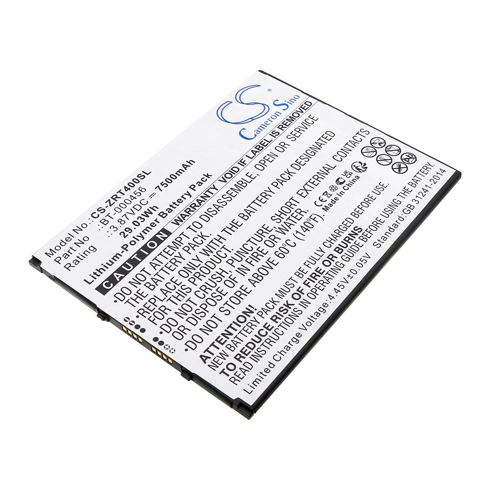 CS-ZRT400SL Replacement Battery – Compatible with ET40, ZT45