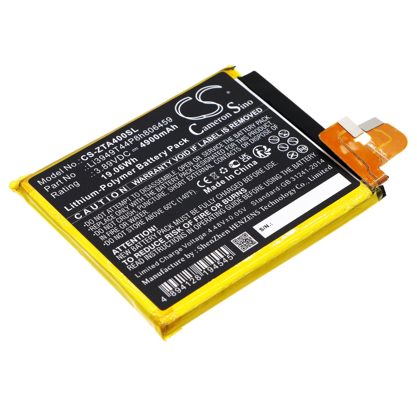 CS-ZTA400SL Replacement Battery – Compatible with A2023P, A2023PH, Axon 40 Ultra, Axon 40 Ultra 5G