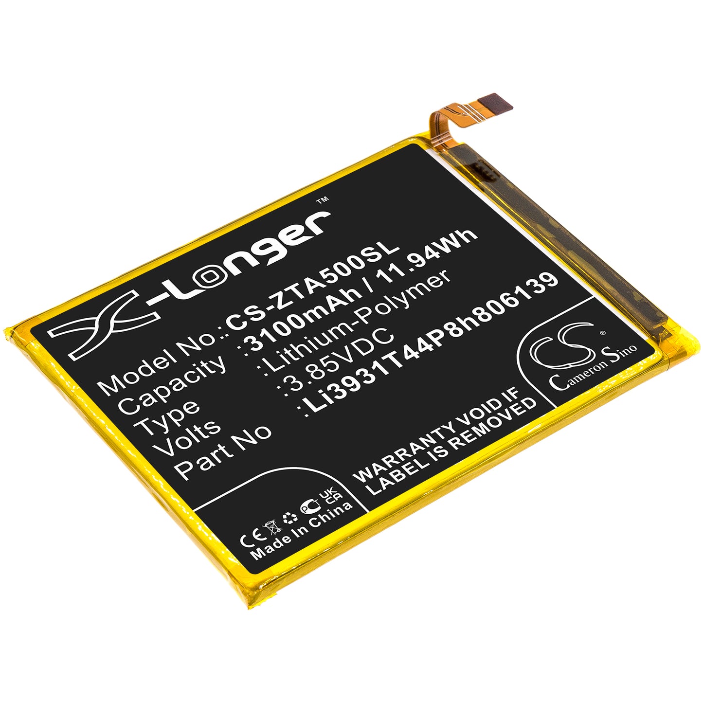 CS-ZTA500SL Replacement Battery – Compatible with Blade A5 2020, Blade A51 2020, Blade A7 Prime, Blade V10, Visible R2, Vita A4, Vita A5 2020, Vita A7, Z5151V, Z6201V