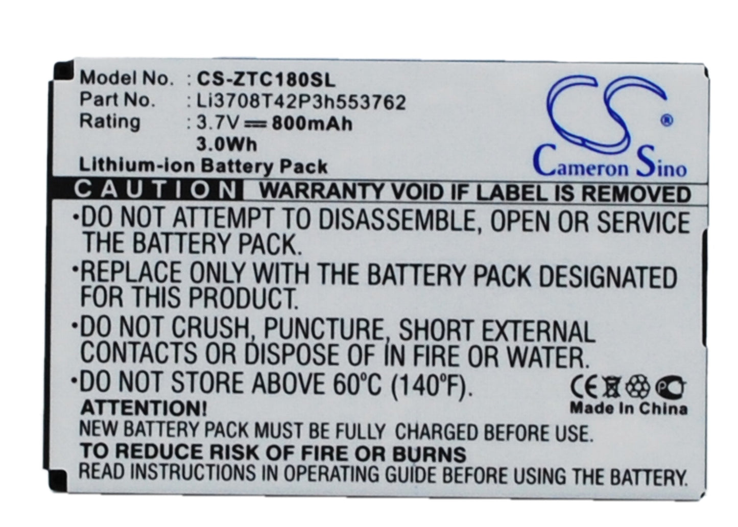 3.7V 800mAh Li-ion Mobile/SmartPhone Battery for Telstra