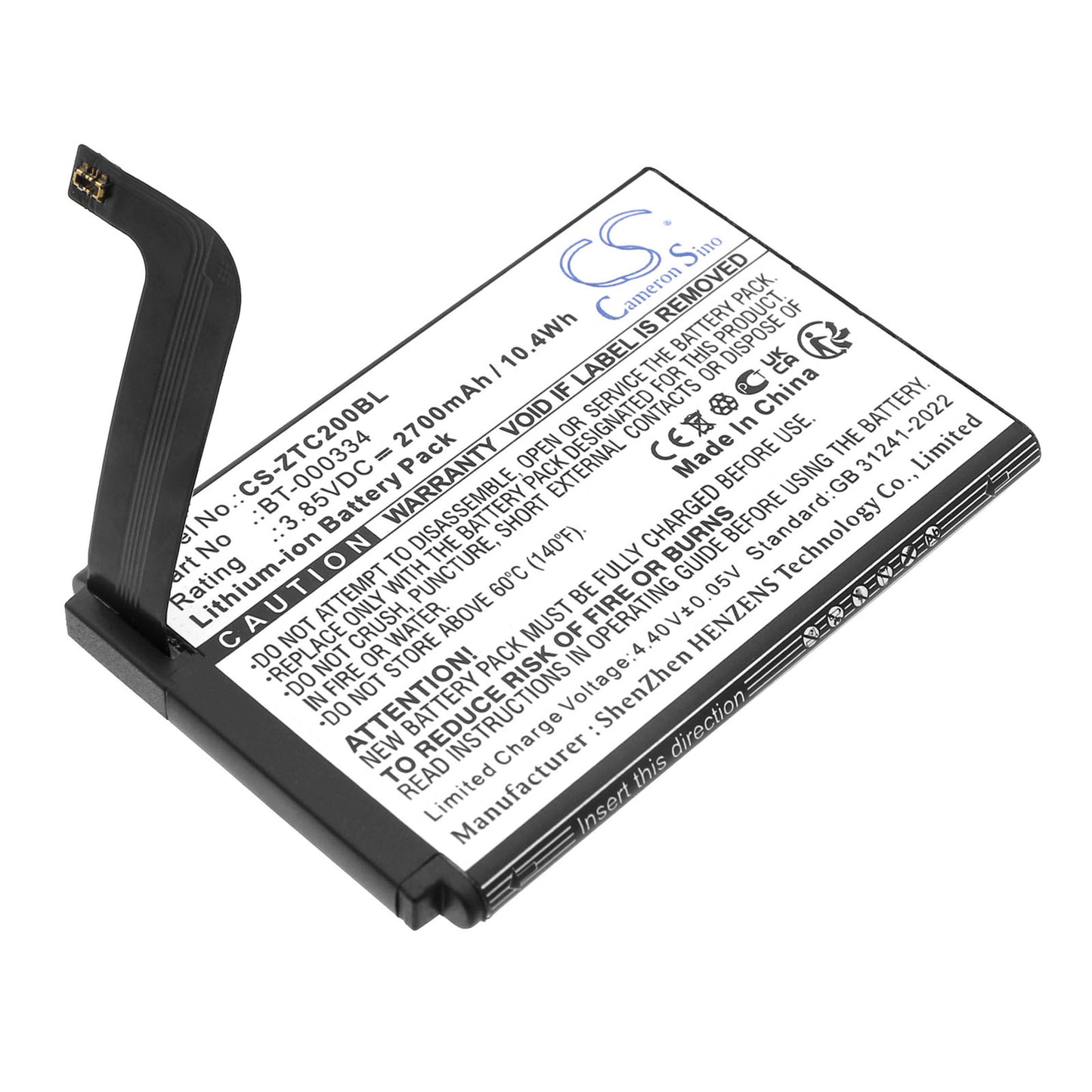CS-ZTC200BL Replacement Battery – Compatible with TC20, TC200J, TC25