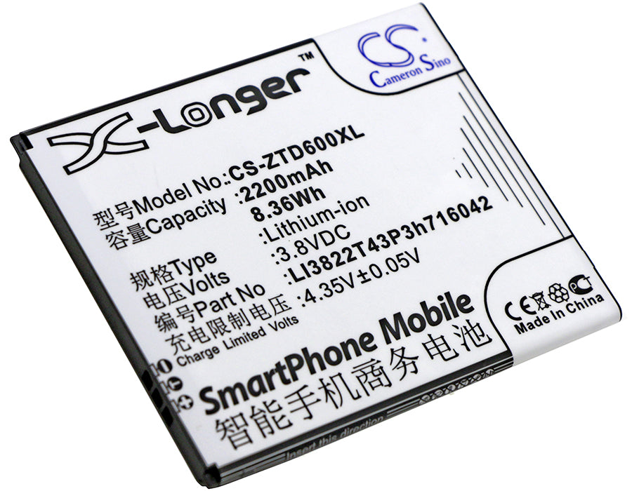 CS-ZTD600XL Replacement Battery – Compatible with Blade D6, Blade D6 Dual SIM, D6 Dual SIM TD-LTE