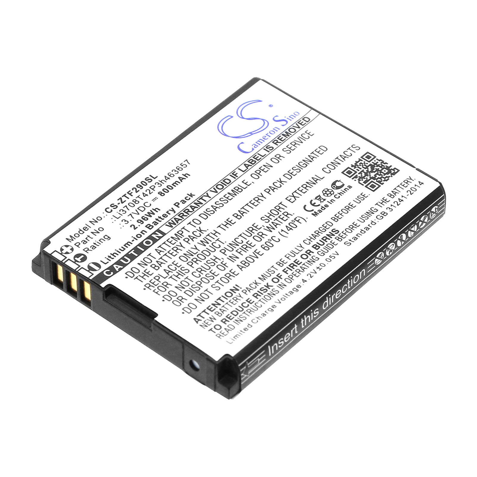 3.7V 800mAh/2.96Wh Li-ion Mobile/SmartPhone Battery for AT&T