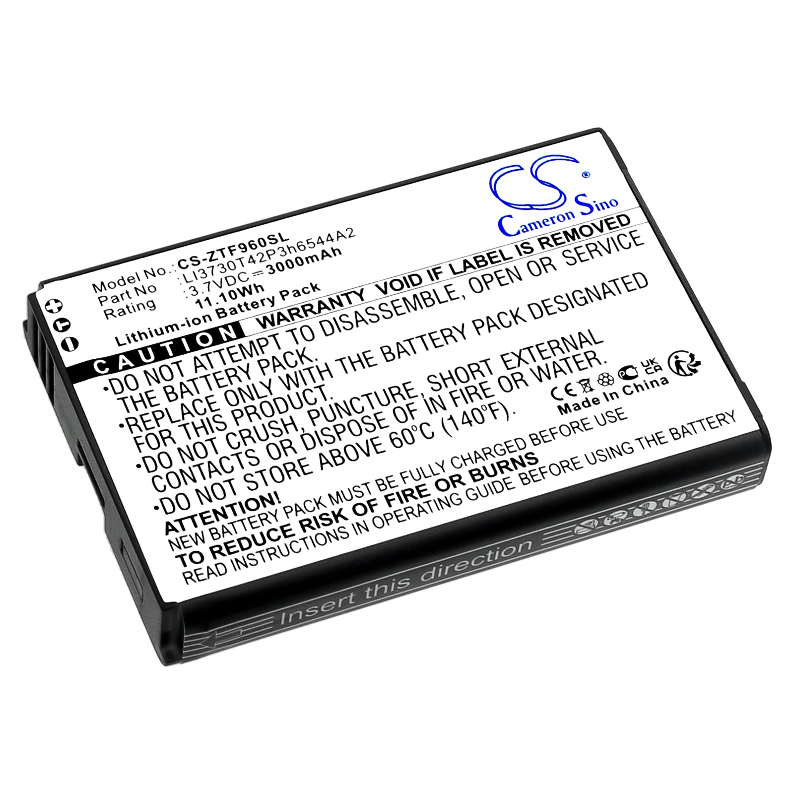 3.7V 3000mAh/11.10Wh Li-ion Hotspot Battery for NET10