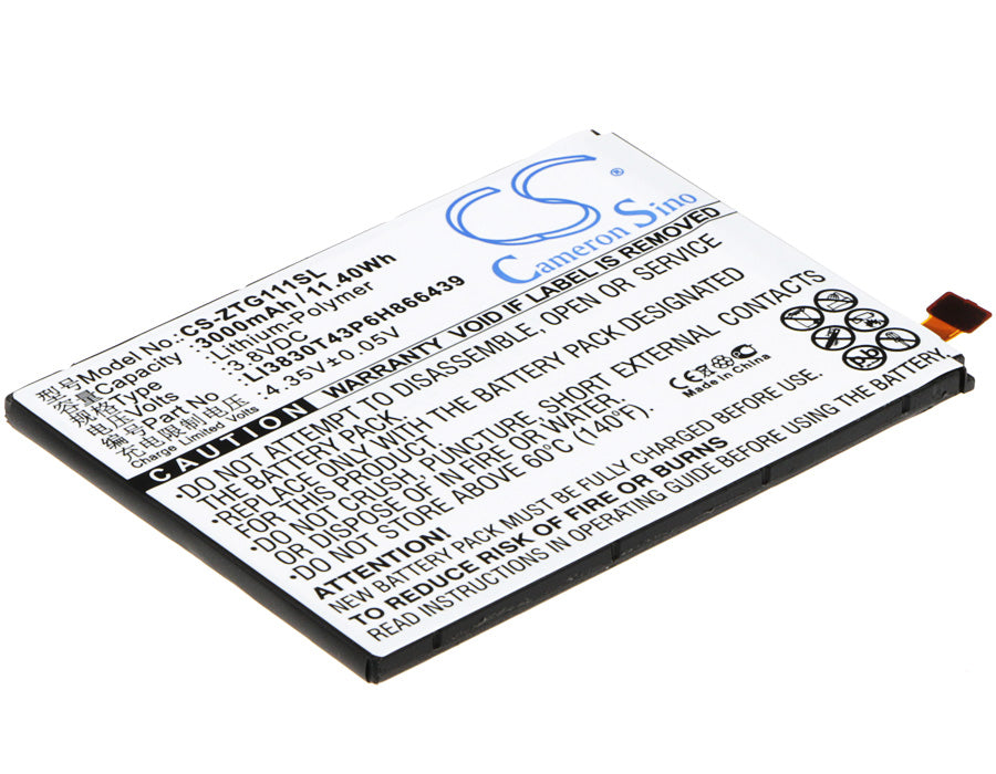 3.8V 3000mAh/11.40Wh Li-Polymer Mobile/SmartPhone Battery for ZTE