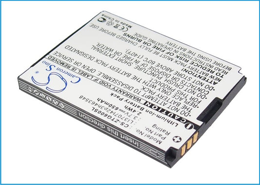3.7V 650mAh/2.41Wh Li-ion Mobile/SmartPhone Battery for ZTE