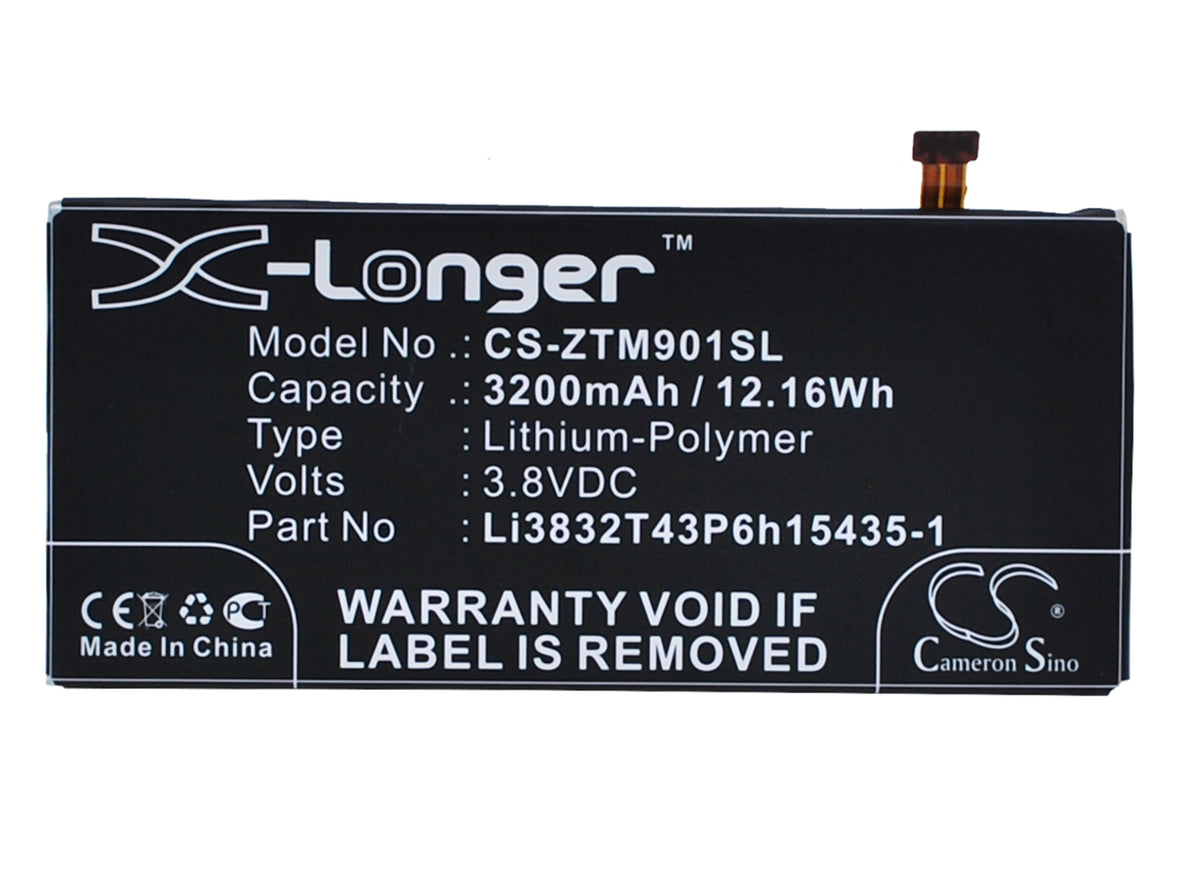 3.8V 3200mAh/12.16Wh Li-Polymer Mobile/SmartPhone Battery for ZTE