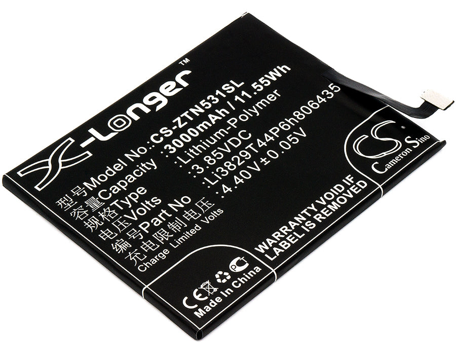 3.85V 3000mAh/11.55Wh Li-Polymer Mobile/SmartPhone Battery for ZTE