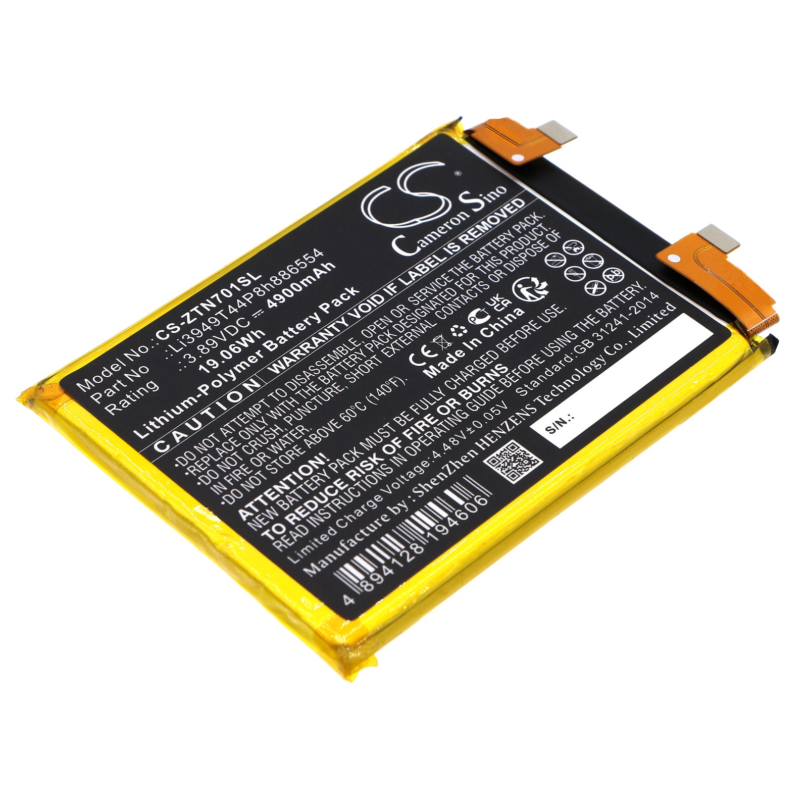 CS-ZTN701SL Replacement Battery – Compatible with Nubia Z40 Pro, Nubia Z40 Pro 5G, Nubia Z40S Pro, Nubia Z40S Pro 5G, NX701J, NX702J