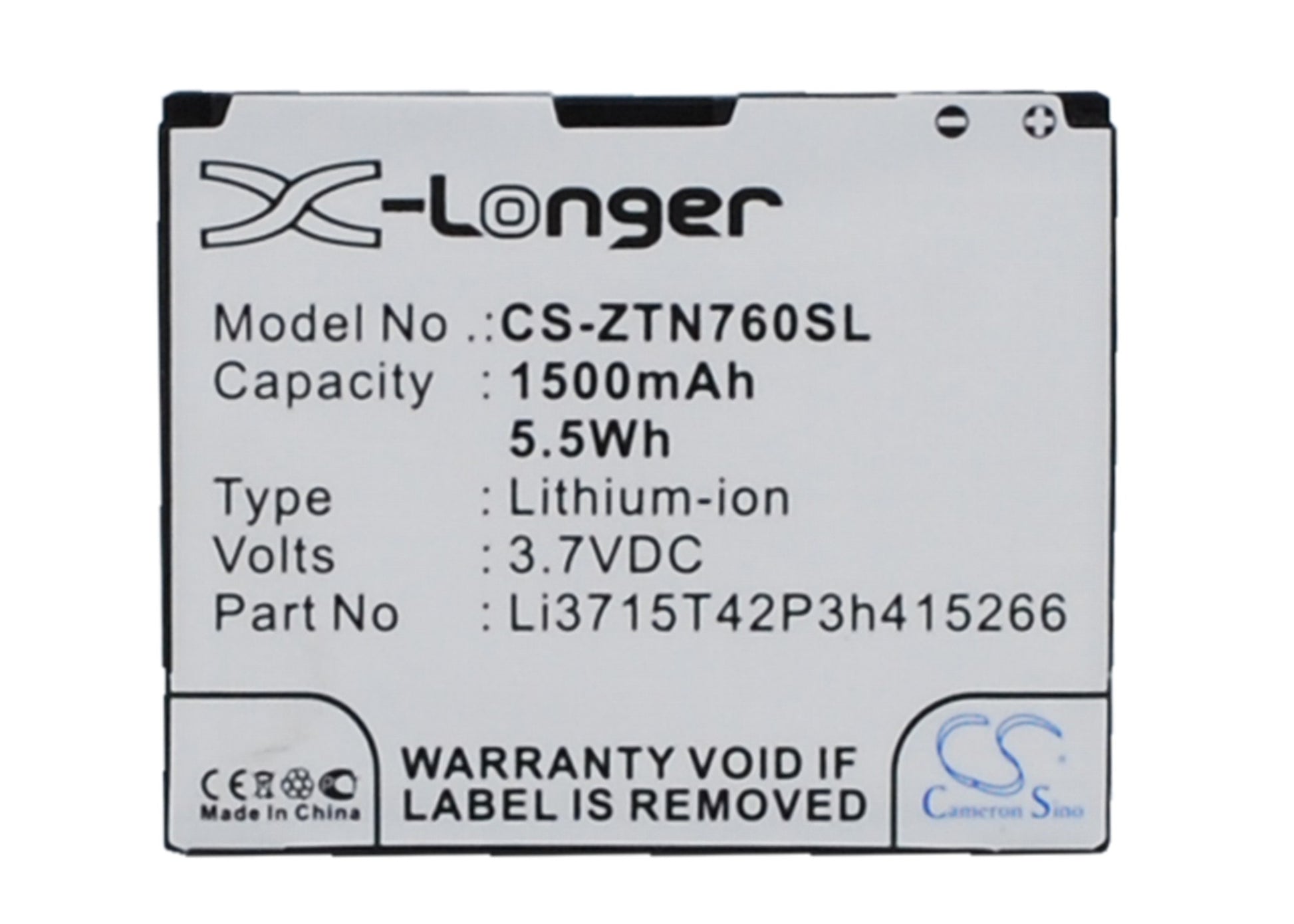 3.7V 1500mAh/5.55Wh Li-ion Mobile/SmartPhone Battery for NET10