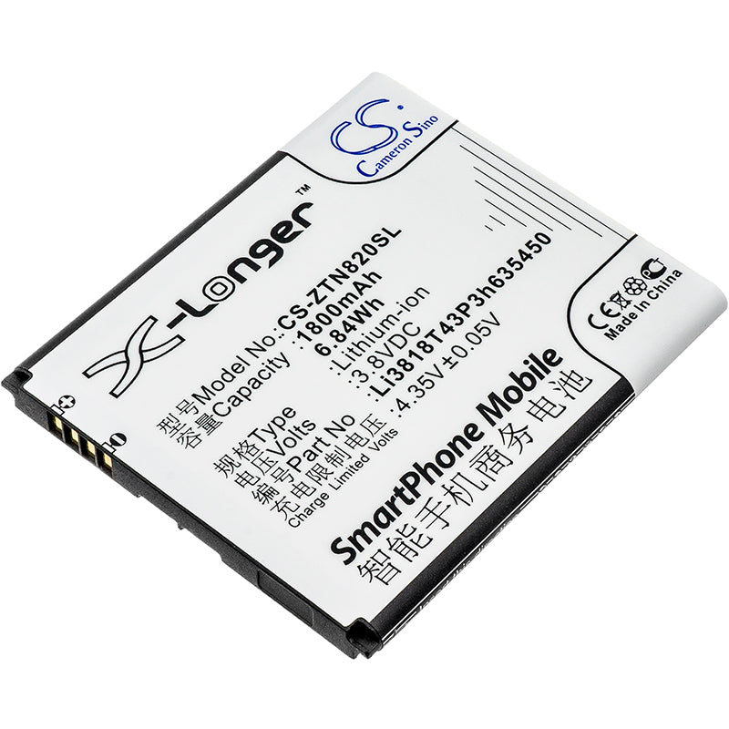 3.8V 1800mAh/6.84Wh Li-ion Mobile/SmartPhone Battery for ZTE