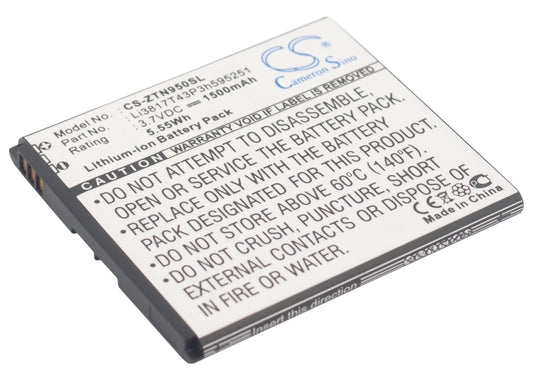 3.7V 1500mAh/5.55Wh Li-ion Mobile/SmartPhone Battery for ZTE
