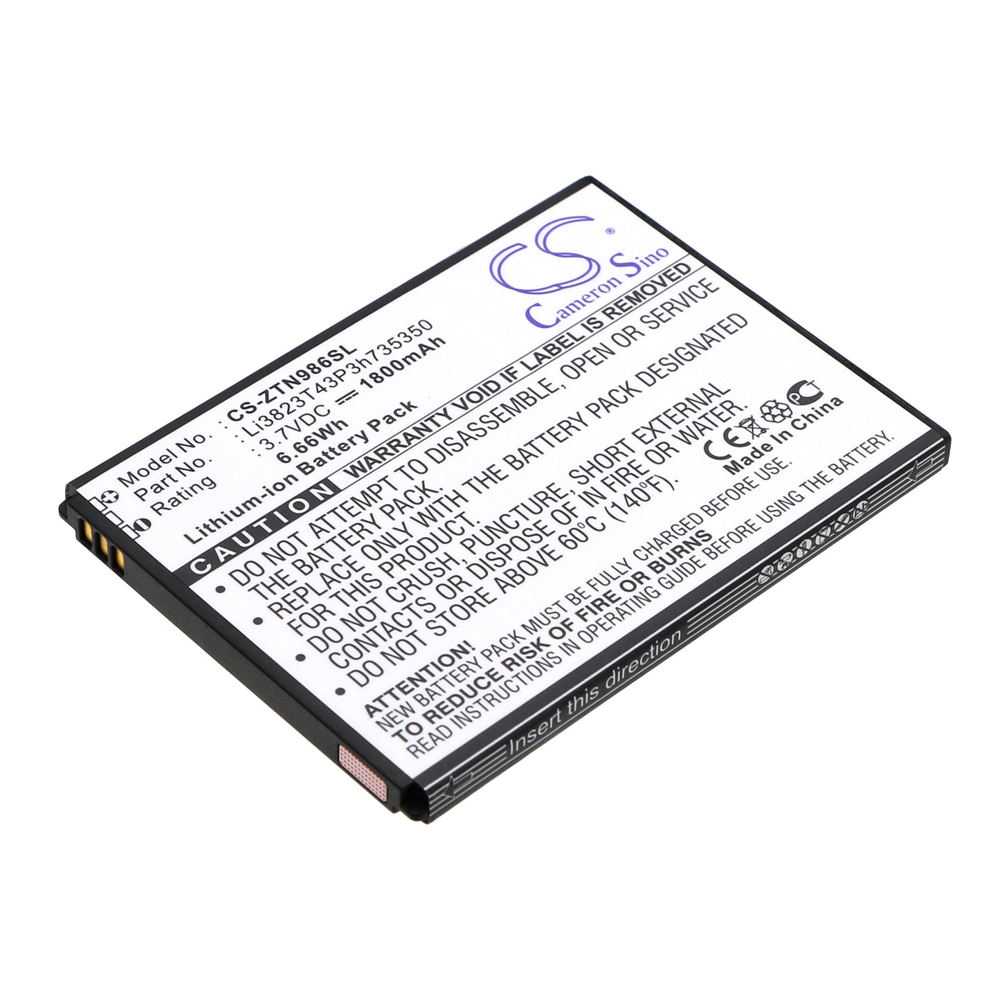 3.7V 1800mAh/6.66Wh Li-ion Mobile/SmartPhone Battery for BoostMobile